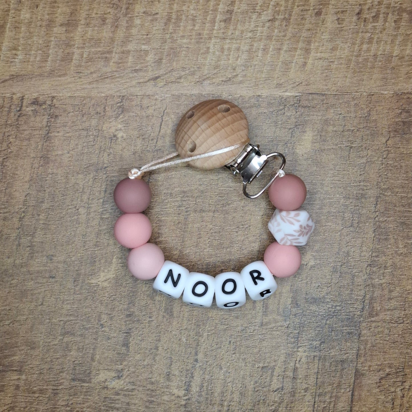 Speenkoord met naam | Roze